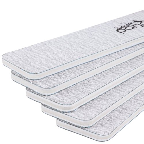 PANA Jumbo Double-Sided Emery Nail File for Manicure, Pedicure, Natural, and Acrylic Nails - Zebra (Grit 100/100) - 50 Piece Pack