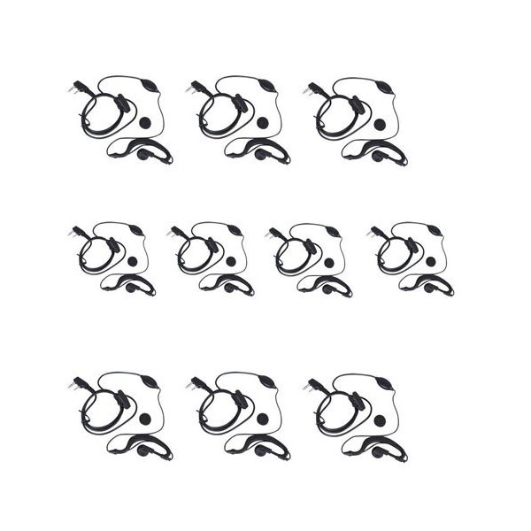 Tenq 10pack Earpiece Headset Mic for Baofeng Uv-5r 666s 777s 888s Two-Way Radio