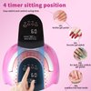 Gel UV LED Nail Lamp, 268W High Power Nail Gel Light, 4 Timer Settings and Professional Manicure Nail Lamp with Automatic Sensor