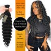 QTHAIR 14A Deep Wave Bulk Human Hair For Braiding No Weft (18"#1B(Natural Black)) 100% Unprocessed Brazilian Deep Wave Human Hair Virgin Hair Extensions Two Bundles Micro Braiding