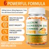 Calcium Magnesium Zinc Gummies with Vitamin D3 & K2 - Sugar Free Calcium Gummies for Women and Men - Bone & Immune Support - Non-GMO, Gluten-Free, Orange Flavored - 60 Gummies