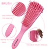 UREELIN Detangling Brush set,Detangler Hair Brush with Teasing & Edge Brush for Curly Hiar, Rat Tail Comb Alligator Hair Clips for 3a to 4c Kinky Wavy/Curly/Coily/Wet/Dry/Oil/Thick/Long Hair(Pink)