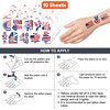 100 PCS Independence Day American Temporary Tattoos Themed Birthday Party Decorations Favors Supplies Decor Cute 4th of July Fourth of July Tattoo Stickers Gifts For Boys Girls Class Prizes Carnival