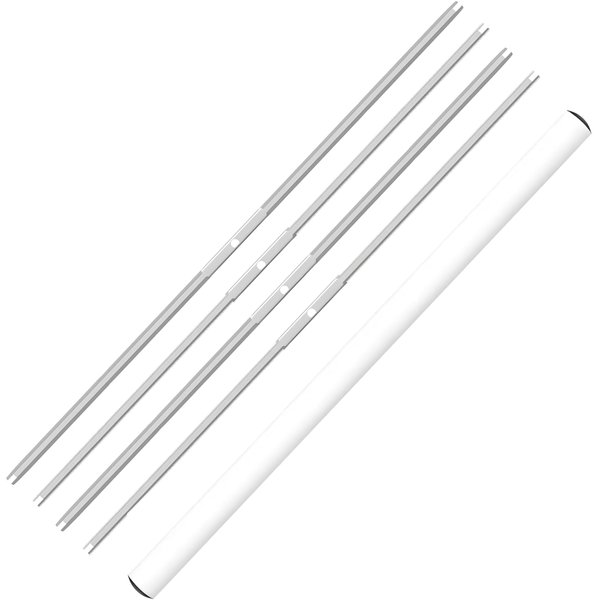 iPower 4-Pack 19 inch Bud Bowl Leaf Trimmer Blades Replacement, Stainless Steel Blades for Spin Clean Cut, Included 2 Serrated 2 Straight Blades, Actual Length 16.4", Silver