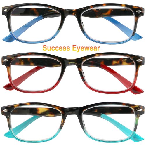 Success Eyewear Reading Glasses Set of 3 Great Value Spring Hinge Readers Men and Women Glasses for Reading +1.75