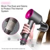 Hair Dryer Inner Filter + Outer Filter Cage Replacement for Dyson Hair Dryer HD01 HD03 HD08 Models, Hair Dryer Filter Mesh Filter Cover Cap Protect Attachments Easy Disassembly (Black)