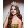 SWEETV Tiara Crown for Women, Wedding Tiara for Bride, Crystal Princess Headpiece, Girls Quinceanera Prom Pageant Crown Diadem, Silver