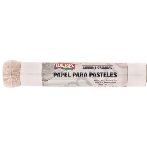 Iberia Pasteles Wrapping Paper 12"X18" sheets with Butcher String. Resistant to Grease & Water, Papel Para Pasteles. (50-55 Sheets)