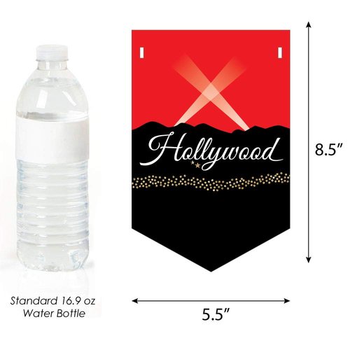 Big Dot of Happiness Red Carpet Hollywood - Movie Night Party Bunting Banner - Party Decorations - Lights, Camera, Action