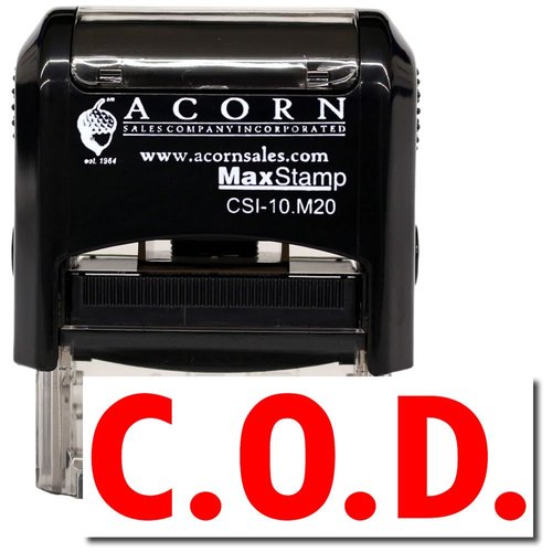 Common Office Stamp, Black Ink Self-Inking COD Stamp - Ideal for Payroll Clerks, Efficient and Convenient for Office Use, Durable 1/2 x 1-1/2, New and Improved Design, Easy to Use, Refillable Stamp