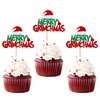 Rsstarxi 24 Pack Merry Grinchmas Cupcake Toppers Red Green Glitter Santa Hat Merry Christmas Cupcake Picks for Grinch Christmas Theme Xmas Holiday Kids Birthday Party Cake Decorations Supplies