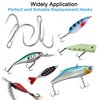 Treble Fishing Hooks,Super Sharp Solid Triple Barbed Fish Hook Strong Wide Gap High Carbon Steel Barbed Hook for Fishing Lures Baits Freshwater Saltwater (Silver 10# 125pcs)