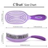 NuWay 4Hair® Patented Curved and Vented Hair Dryer Safe Detangling C Brush® (Violet)