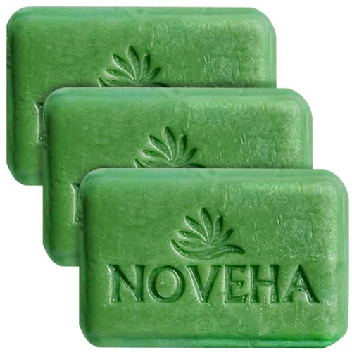 NOVEHA Tea Tree Handmade Soap Bar | Therapeutic Skincare For Face, Eyelid Irritation, Flaky Skin, Dryness, with Organic Ingredients, For All Skin Types, Cleanses & Moisturizes Face & Body (3 Pack)