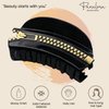 Parcelona French Belle Zip Design Small 2 3/4" Celluloid No Slip Grip Jaw Hair Claw Durable Styling Paris Hair Accessories Women Strong Hold Girls Hair Claw Clips, Made in France (Glossy Black)