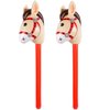 2PCS Inflatable Stick Horse - Inflatable Horse Head on Stick Horse Costume Pony/Halloween/Western Cowboy/Horse Baby Shower Birthday Party Decorations Supplies Favors, 37 Inches (Red)