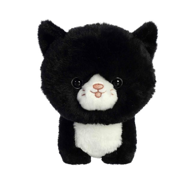 Aurora® Playful Teddy Pets™ Tuxedo Cat Stuffed Animal - Unique Design - Endless Play - Black 6.5 Inches
