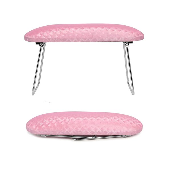 krofaue Nail Arm Rest,Professional Microfiber Leather Nail Hand Rest Stand Arm Rest for Acrylic Nails Cushion Hand Holder with Non-slip - Nail Technician Use Must Have（Pink）