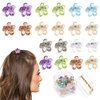 Small Claw Hair Clips for Women Girls - Mini Flower Hair Clips Tiny Claw Clips for Thin Hair Strong Hold Cute Jaw Clip Nonslip Hair Styling Accessories