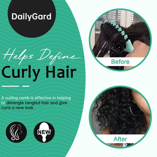 Curl Defining Hair Brush, Wet Hair Brush for Women and Men, Detangler Hairbrush for Wet & Dry Hair, Styling Brush for Curly Hair, Shaping and Defining Curls for Long/Wavy/Damaged Hair, Green