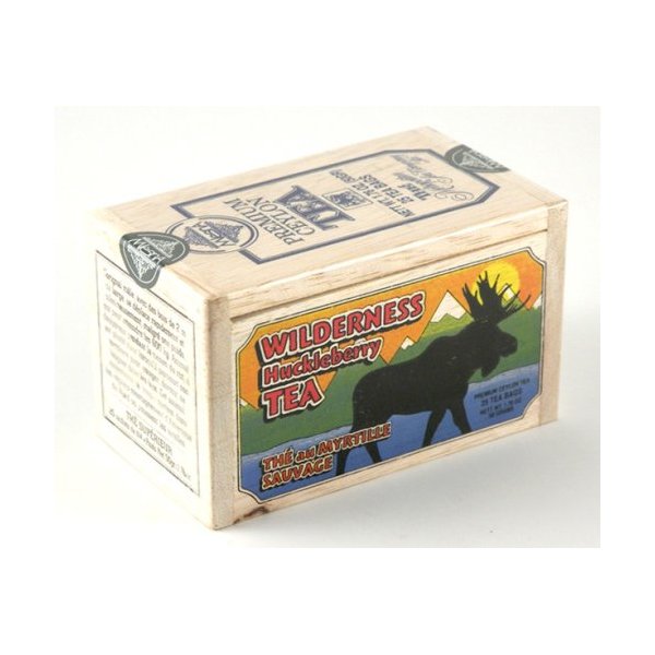 Wilderness Huckleberry Gourmet Premium Ceylon Black Tea Blend, 25 bags in Decorative Wooden Crate