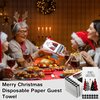 100 Pcs Christmas Napkins Bulk Holiday Disposable Paper Guest Hand Towel Christmas Tree Cocktail Napkins Merry Christmas Hand Napkins for Home Kitchen Winter Xmas Party (17.3 x 12.9 Inch Unfolded)