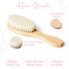 MYZI Baby Hair Brush Set – Soft Baby Brush Set for Newborns, Baby Comb and Brush Set Girl and Boy, Toddler Hair Brush and Toddler Comb - Baby Gift Set