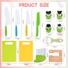 13 Pieces Montessori Kitchen Toys for Toddlers-Kids Cooking Sets Real-Toddler Toys Set for Real Cooking with Plastic Children Safe Knives Crinkle Cutter Kids Cutting Board