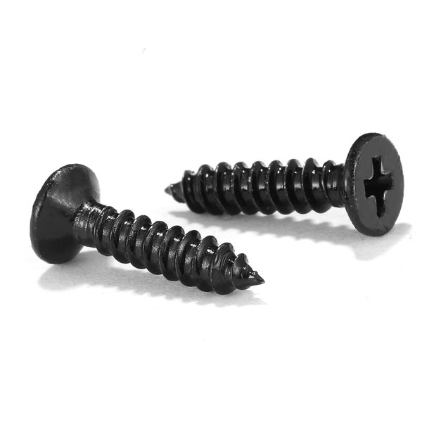 #4 x 1/2" Wood Screw 100Pcs 18-8 (304) Stainless Steel Screws Flat Head Phillips Fast Self Tapping Drywall Screws Black Oxide by SG TZH