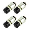 QWORK Engine Start Push Button Switch, 4 Pcs 12V 50A Momentary Start Switch for Car Truck Boat, Black Cap