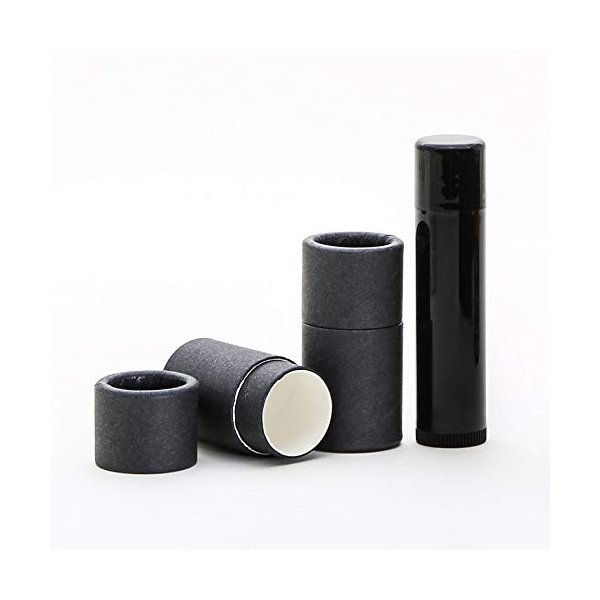 1/4 OZ (Short) Black Kraft Paperboard Lip Balm/Salve/Cosmetic/Lotion Tubes x100