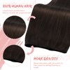 Fshine Real Human Hair Sew in Hair Genius Weft for Women Darkest Brown 20 Inch 60g Remy Human Hair Extensions Human Hair Bundle Natural Straight Long Hair Weave One Piece Hair Genius Weft