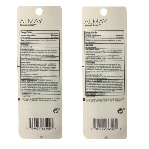 Pack of 2 Almay Clear Complexion Blemish Armor Salicylic Acid Acne Treatment, 1002