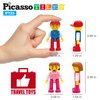 PicassoTiles Magnetic Car Play Set with Action Figures for Kids 3+ - STEM Building Block Vehicle Toy