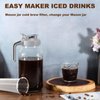 Cold Brew Coffee Filter for 64 OZ Wide Mouth Mason Jar, 304 Stainless Steel Strainer with Seal Ring for Iced Drinks, Sun Tea Infuser and Cold Brew Coffee Maker