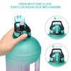 KEVENZ Water Bottle with Time Marker, 1 Gallon Water Bottle with Straw, Leakproof Water Jug, BPA Free, Green Purple