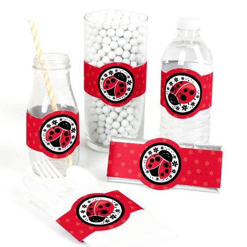 Big Dot of Happiness Happy Little Ladybug - DIY Party Supplies Baby Shower or Birthday Wrapper Favors and Decorations Set 15