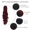 JHZSJF Red ponytail Extension Wavy Drawstring Fak Ponytails,Long Body Clip Hair Extensions Pony Tail Hair Pieces For Women Girls (28 inches, 28"-116-Claret)