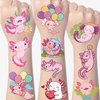 Gameza Axolotl Temporary Tattoos Stickers - 200+ Axolotl Birthday Decorations Favors Cute Axolotl Temporary Tattoos Bulk Gifts for Kids Girls Boys Axolotl Party Favors Supplies Rewards Gifts Classroom