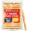 Canine Chews 5" Chicken Coated Sticks - Pack of 100 Chicken Wrapped Rawhide Dog Treats - 100% Real USA-Sourced Chicken Coating - Protein-Dense Chicken Wrapped Dog Treats Rawhide Chews