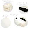 YETASI Satin Headbands for Women, Off-White Knotted Headband Made of Non-Slip Material, Silk Quality Satin Fabric Adjustable Top Knot Head band