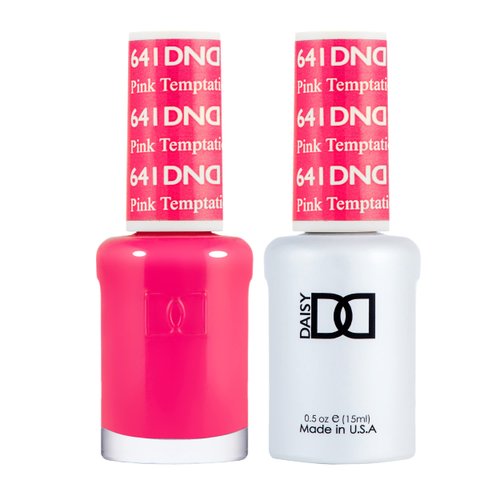DND Gel Polish Set - 1 each of Pink Gel Polish and Pink Nail Polish, 641 Pink Temptation, 0.5 Fl Oz