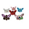 Extra tiny mini silver butterfly crystal hair barrette clip bridal clip bridal (Primary color: Blue)