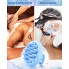BEAUTLOHAS. Silicone Scalp Massager Shampoo Brush, Shower Scalp Scrubber with Soft Bristles, Scalp Brush for Hair Growth & Dandruff Treatment, Wet Dry Hair Massager for All Hair Types of Women (Blue)