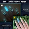 YTD Likomey Glow in the Dark Gel Polish,15ml Translucent Light Blue Luminous Glow Effect UV Nails Gel,Fluorescent Bright Manicure Salon Home DIY UV Manicure Nail Art Varnish,YG01