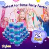 Playbees Mini Galaxy Slime 24 Pack Marbled Unicorn Slime Party Favors Safe for Girls Boys Stretchy & Non-Sticky Super Soft Sludge Toy Sensory Tactile Stimulation Classroom Rewards, Goodie Bag Stuffers