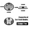 Serentive 2Pcs Cat Bowls Non-Slip Stainless Steel Small Cat Food Bowls Unbreakable Thicken Cat Feeder 7 Oz Cat Dishes Suitable for Indoor Small Pets Removable Rubber Base Easily Clean Lovely Color