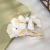White Flower Hair Comb Hair Stick Cloth Art Silk Flowers Hair Updo Accessories Chinese Hair Chopsticks Hairpin Hair Decoration MGPFERD