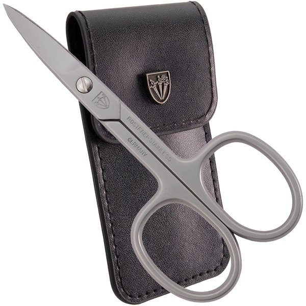 3 Swords Germany - brand quality STAINLESS STEEL INOX CURVED NAIL SCISSORS (1 PIECE) with case for manicure pedicure - nail care by 3 Swords - Made in Germany