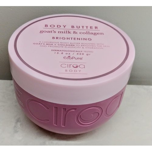 Ciroa, BODY BUTTER, Goat's Milk & Collagen, Dermatologically Tested, 15.8 oz (450gr) Pack of One